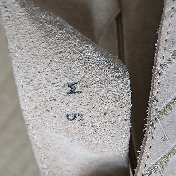 Sesto Meucci Sabita metalluc shimmery tan/gold sandals-9 - Picture 6 of 10